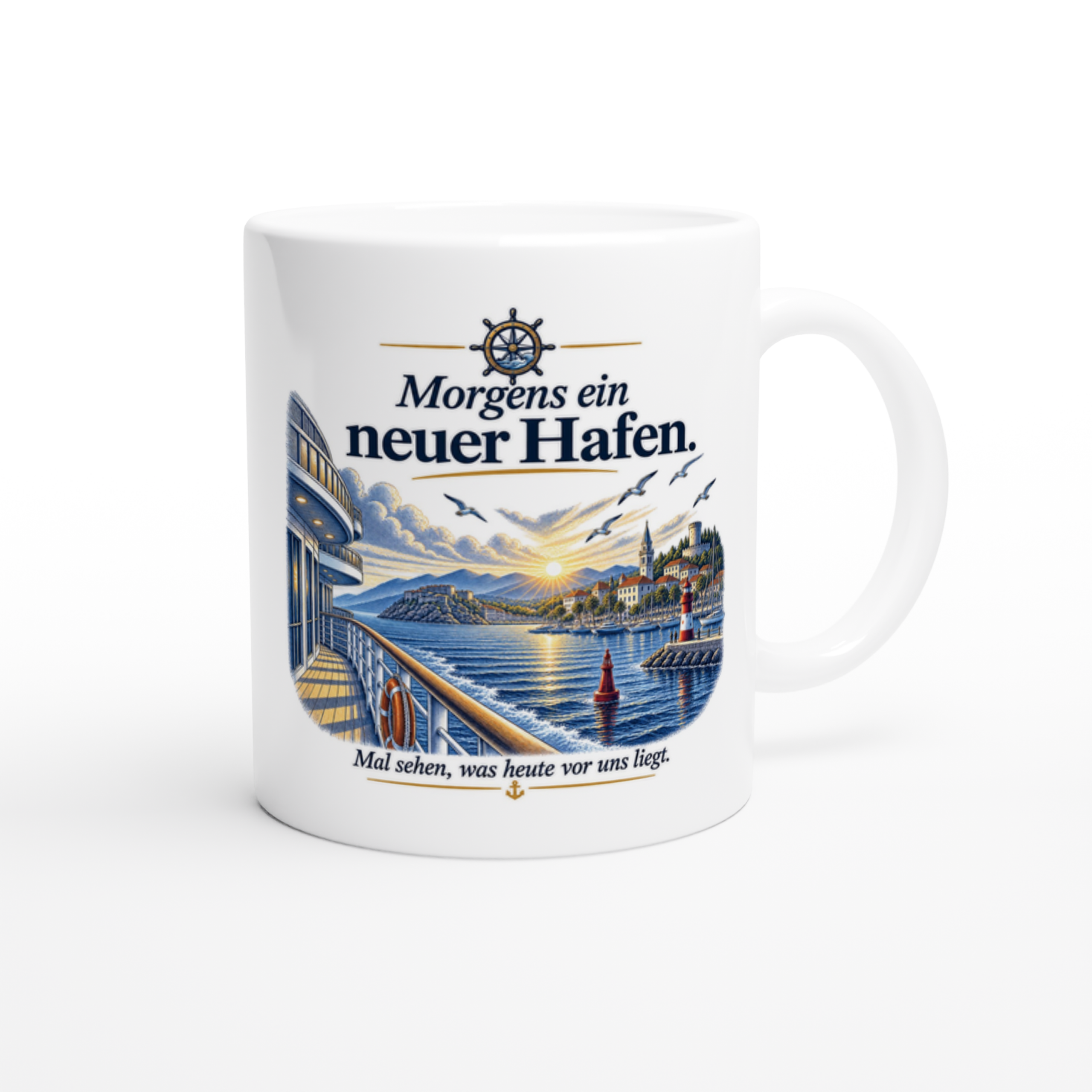 Morgens_Keramik_right Keramiktasse "Morgens ein neuer Hafen" – Bild 1