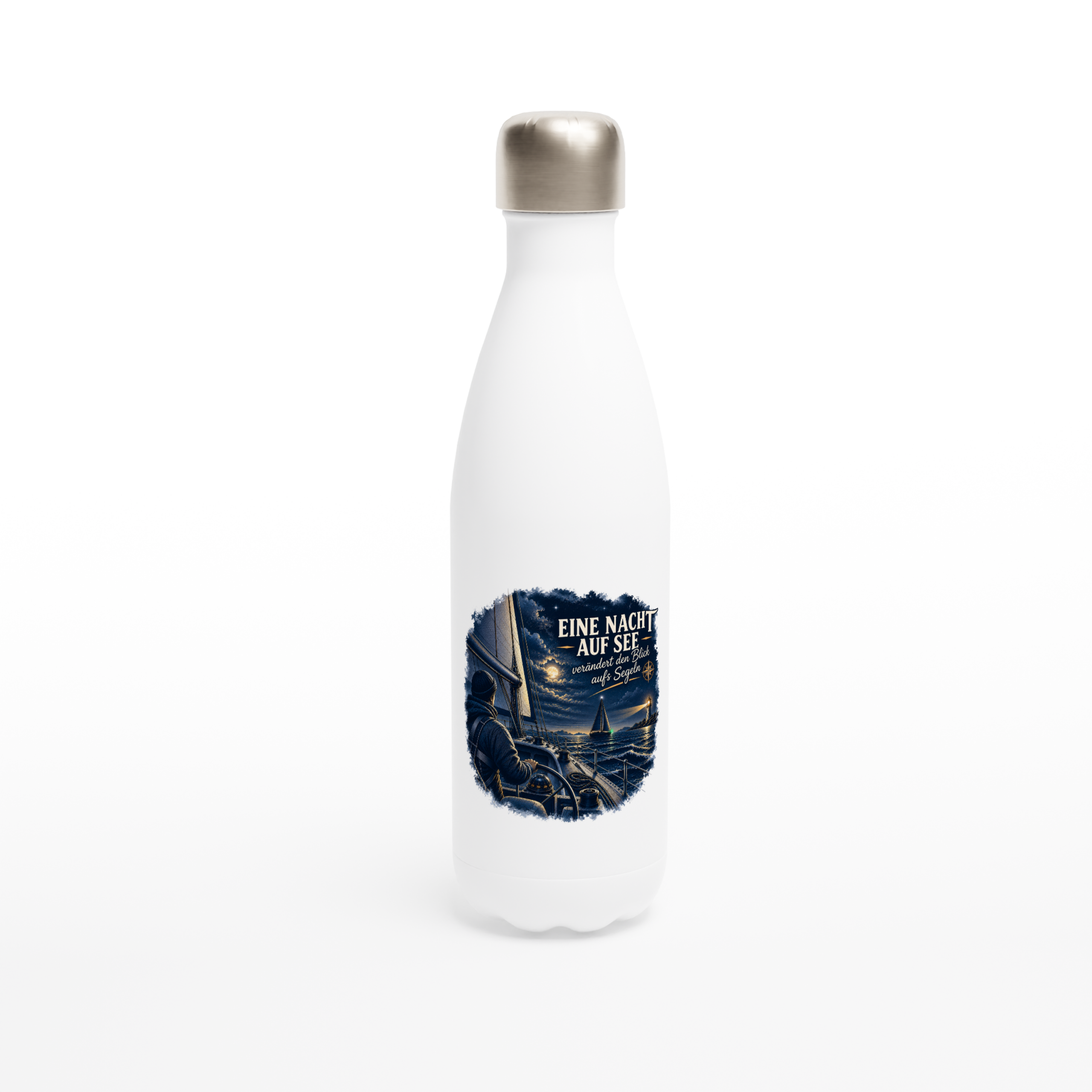 Nachtsegeln_Flasche_front Maritime Isolierflasche "Nachtsegeln" – Bild 1