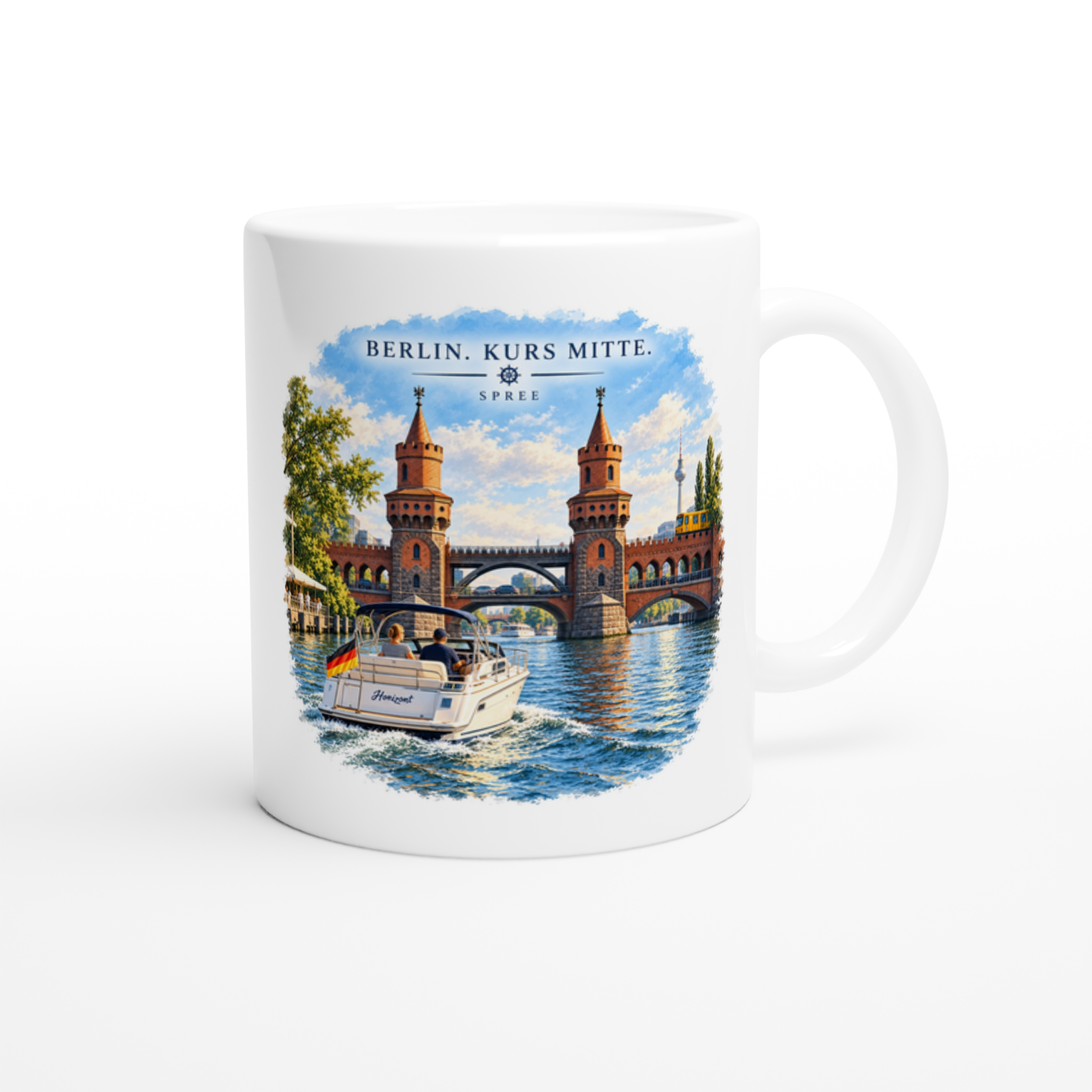 Oberbaumbrücke_Keramik_right Keramiktasse "Berlin. Kurs Mitte. – Spree" – Bild 1
