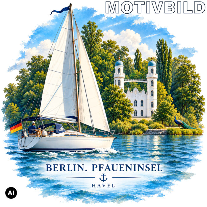 Maritime Isolierflasche "Berlin. Pfaueninsel - Havel" – Bild 4