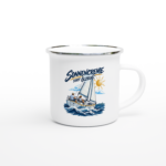 Emaille-Tasse "Sonnencreme statt Ölzeug"