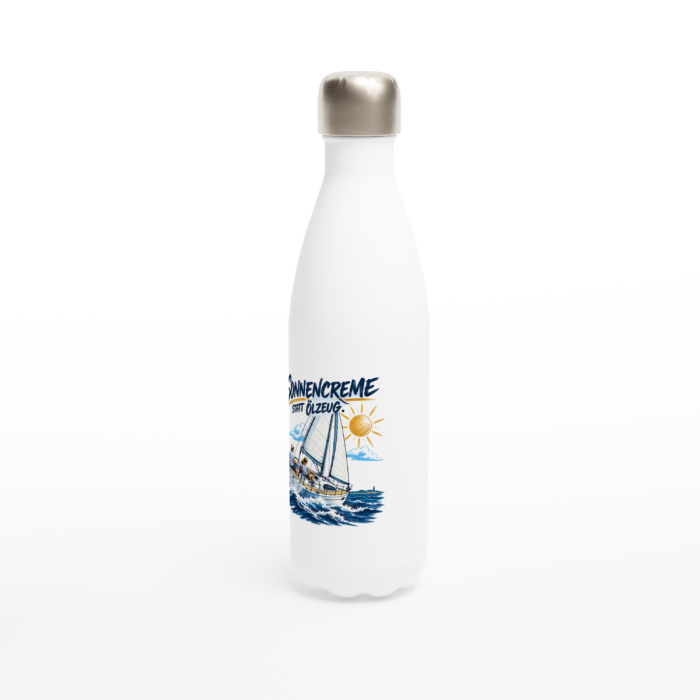 Maritime Isolierflasche "Sonnencreme satt Ölzeug" – Bild 2