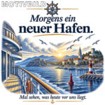Emaille-Tasse "Morgens ein neuer Hafen" – Bild 4