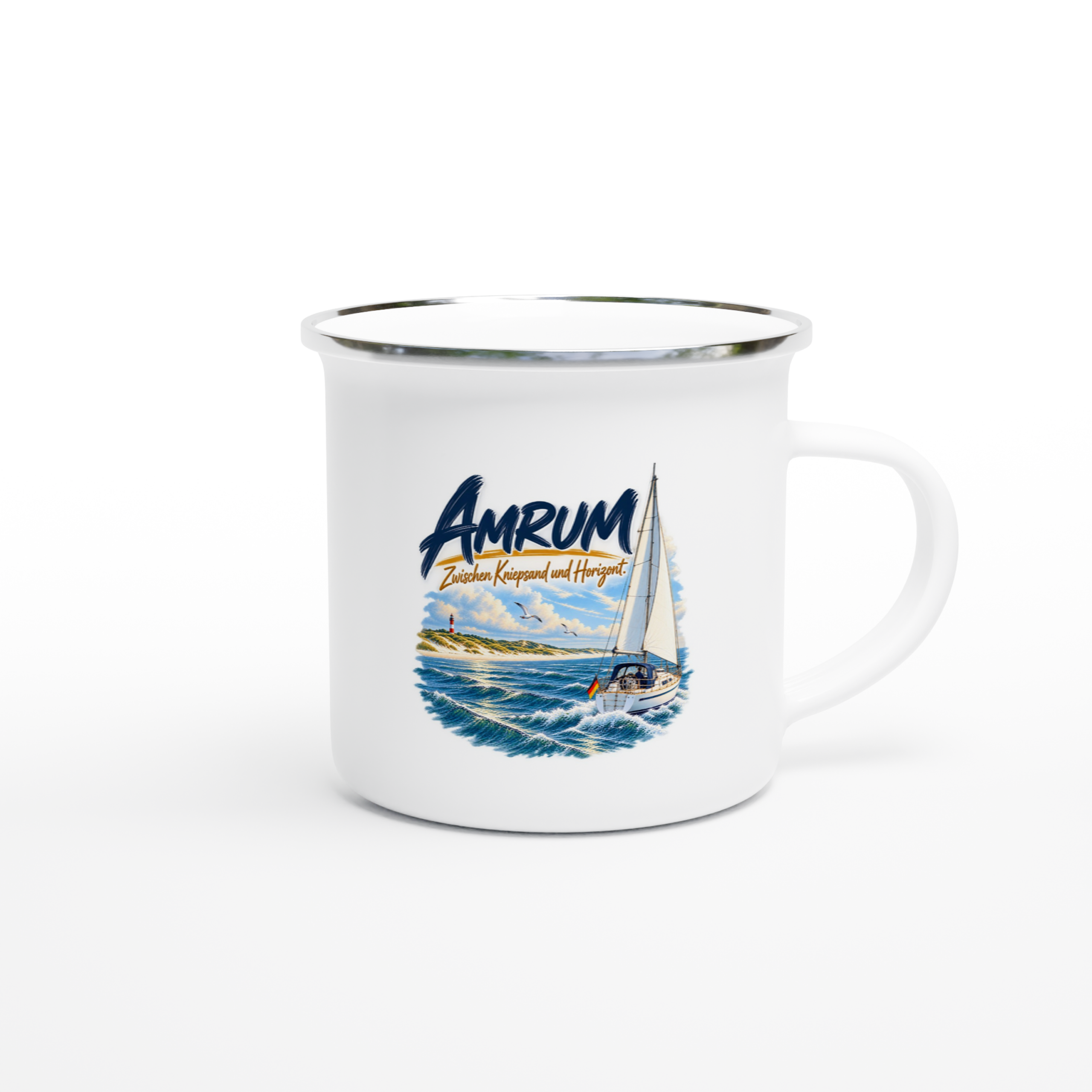 Amrum_Emaille_right Emaille-Tasse "Amrum" – Bild 1