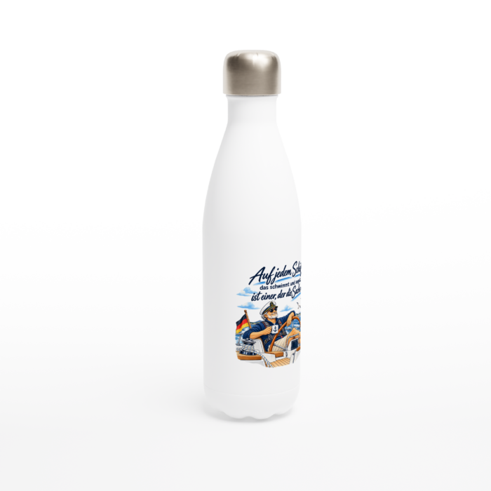 Maritime Isolierflasche "Auf jedem Schiff, das schwimmt und segelt …" – Bild 3
