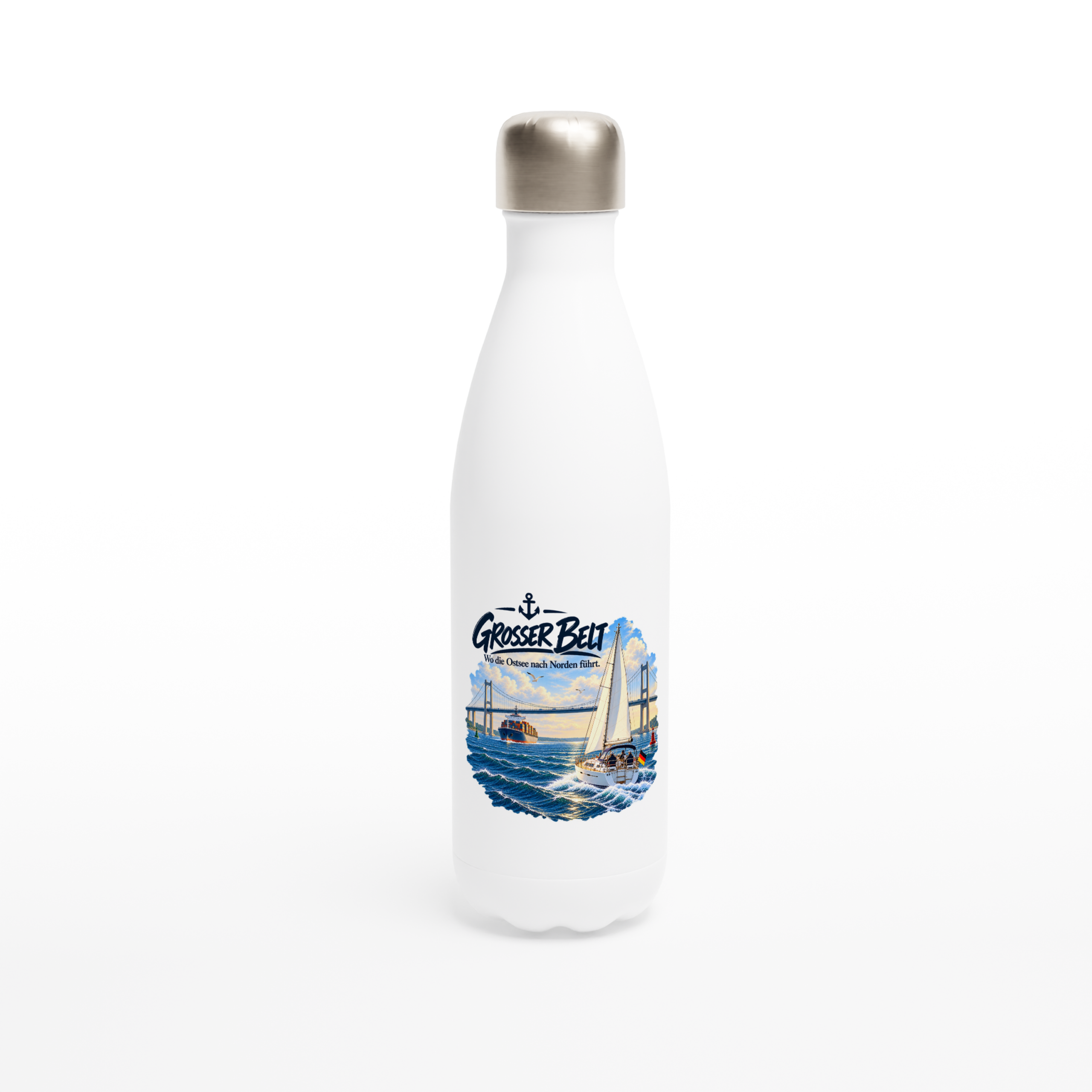 Großer Belt_Flasche_front Maritime Isolierflasche "Großer Belt" – Bild 1