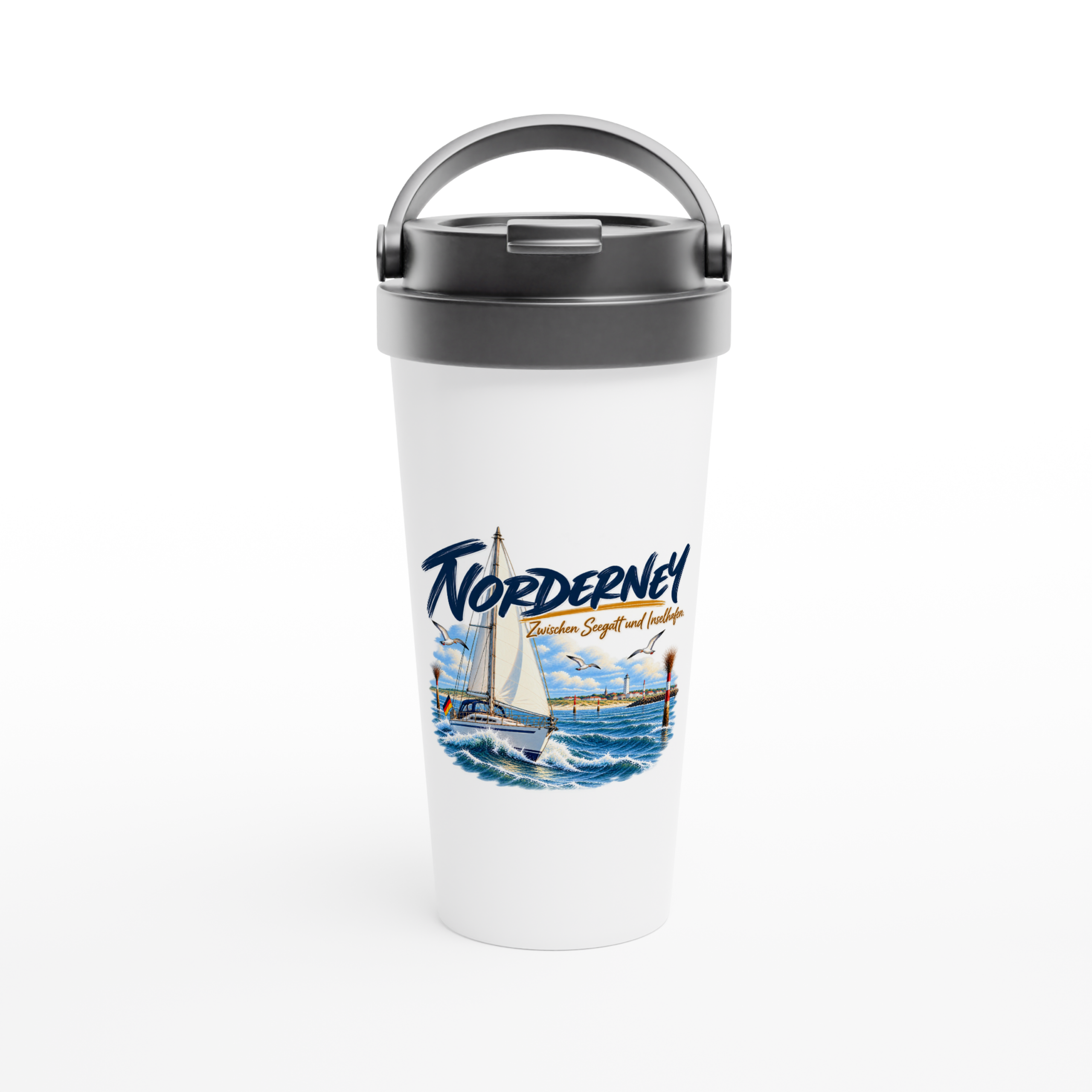 Norderney_Becher_front Maritimer Isolierbecher "Norderney" – Bild 1