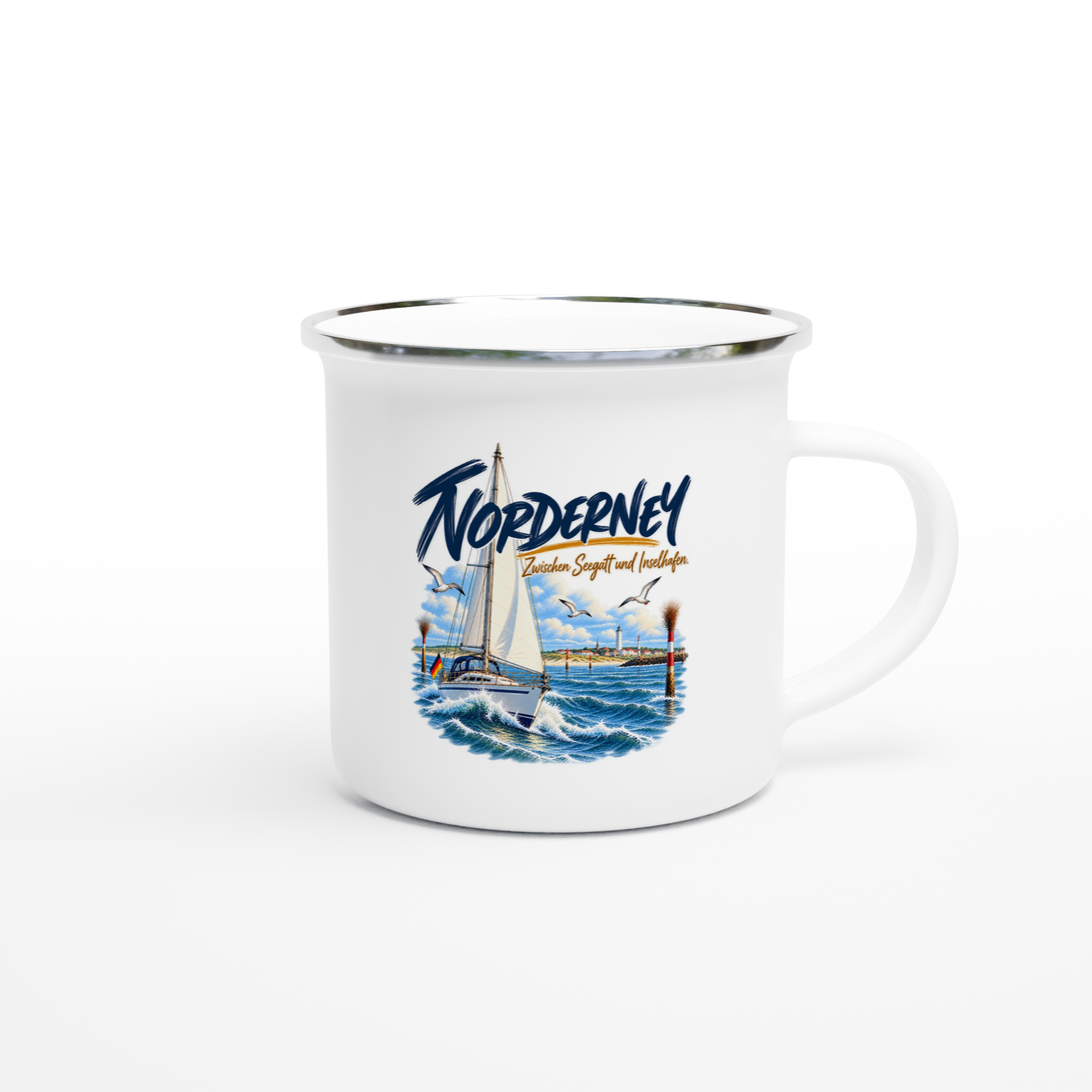 Norderney_Emaille_right Emaille-Tasse "Norderney" – Bild 1