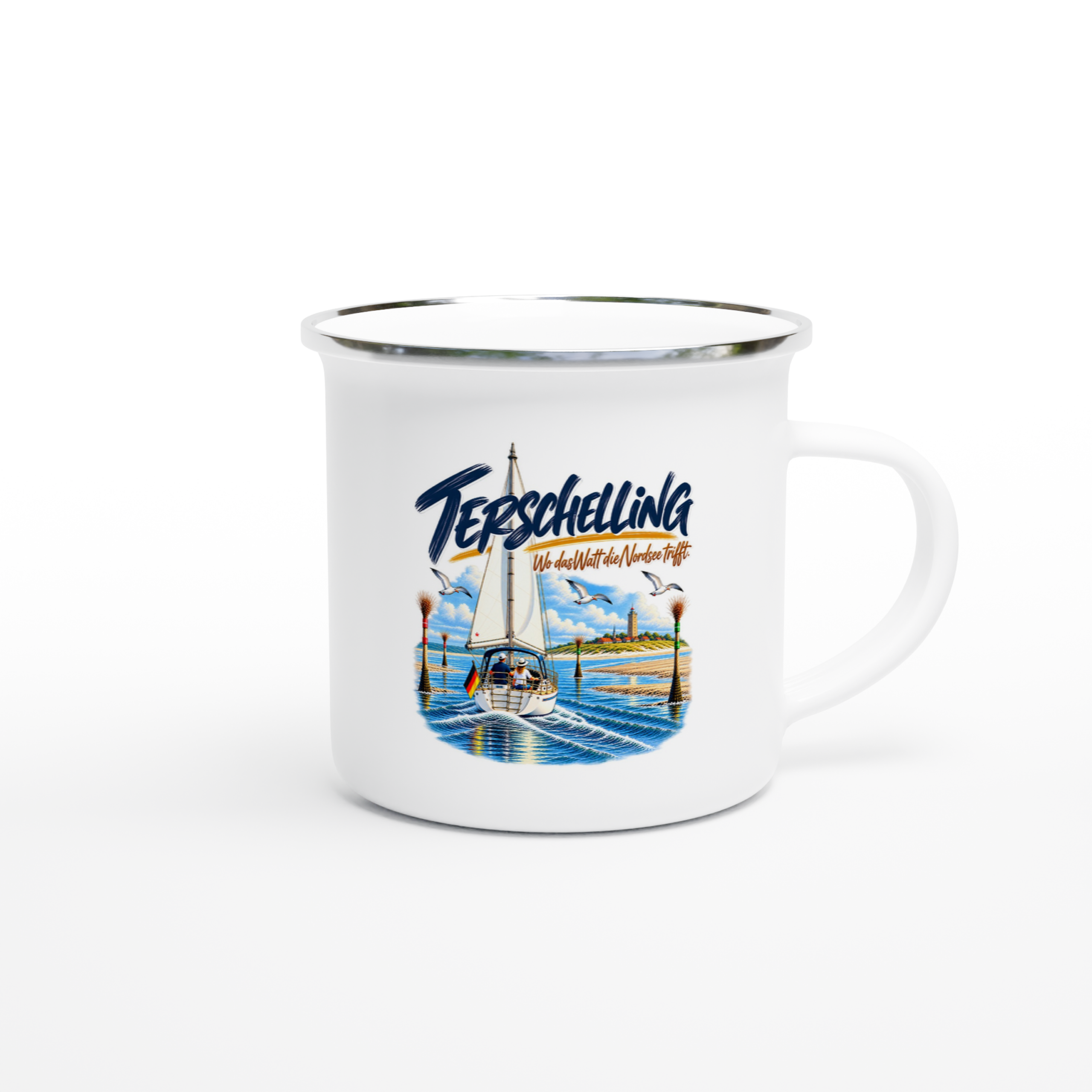 Terschelling_Emaille_right Emaille-Tasse "Terschelling" – Bild 1