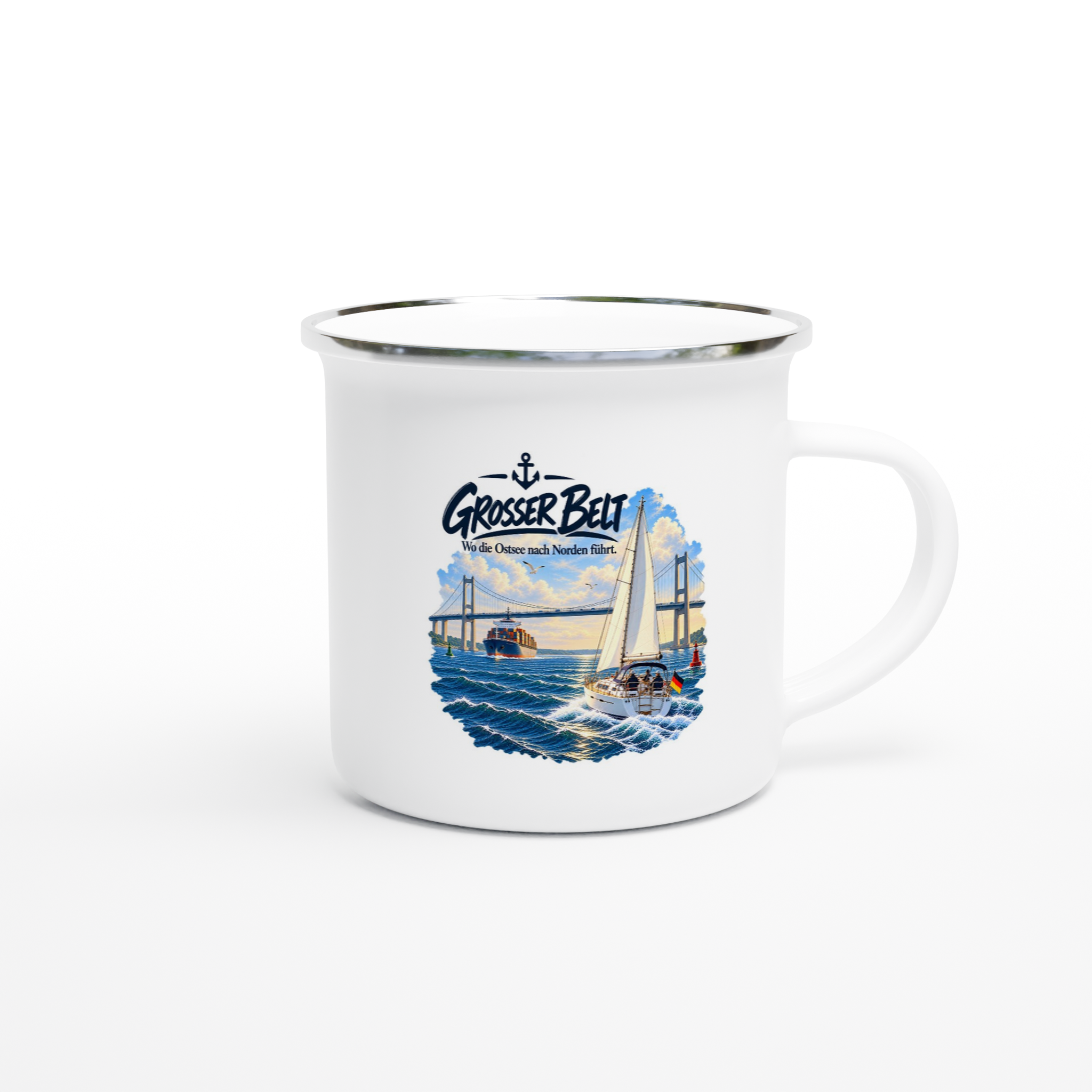 bcff5243-a6e7-43ac-8f81-c6691c7004ec.png Emaille-Tasse "Großer Belt" – Bild 1